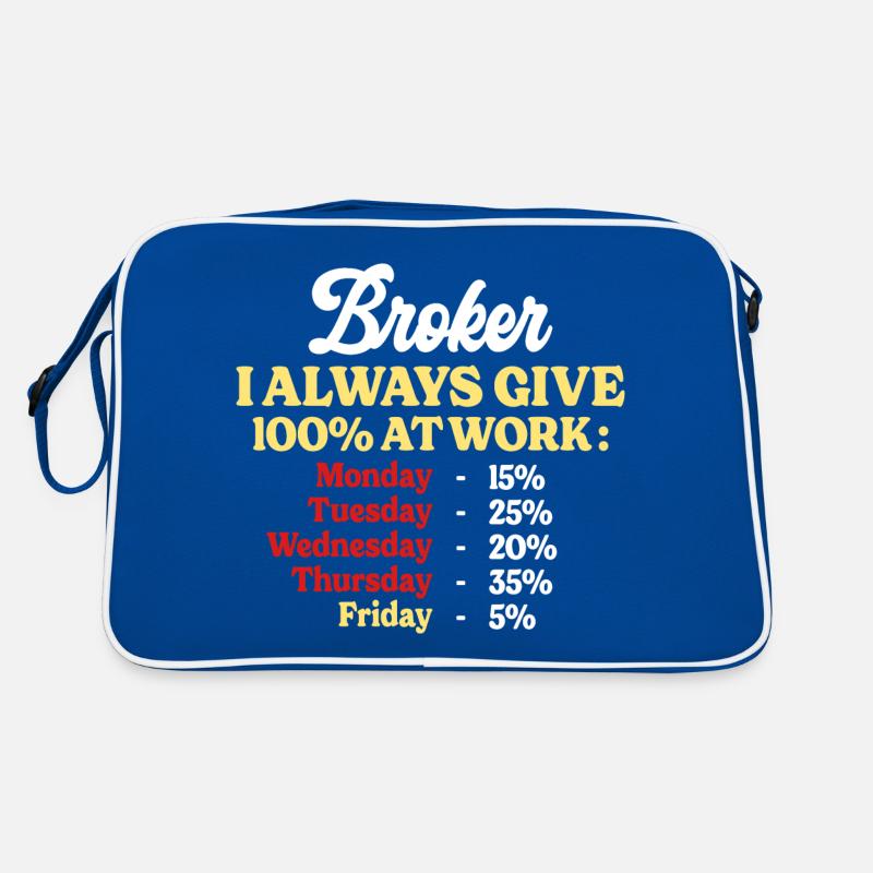 100% bei der Arbeit Lustiger Angebotsmakler Retro Tasche