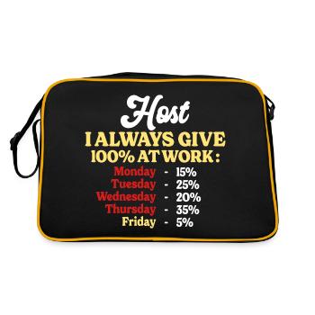 100% At Work Funny Quote Host Home - Retro Bag - black/gold - Back