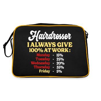 100% funktionierender lustiger Friseur Zitat - Retro Tasche - Schwarz/Gold - Hinten