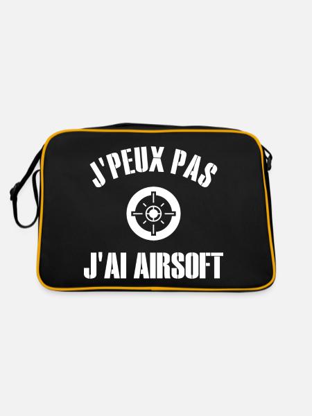 Je Peux Pas J'Ai Airsoft Humour Airsofteur - Sac Retro - noir/or - Dos