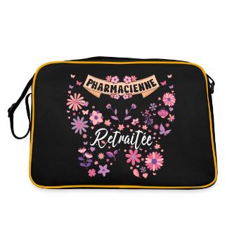 Papillon Femme Pharmacienne Retraite - Sac Retro - noir/or - Dos