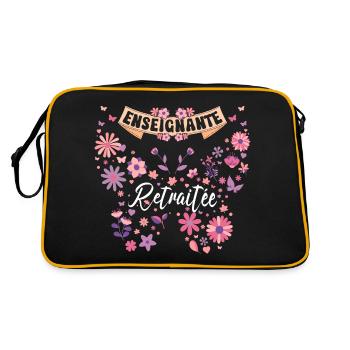 Papillon Femme Enseignante Retraite - Sac Retro - noir/or - Dos