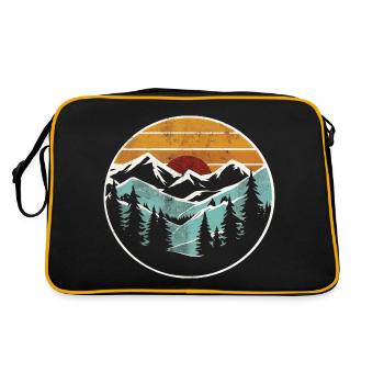 Mountain Graphic Retro Nature Forest - Retro Bag - black/gold - Back