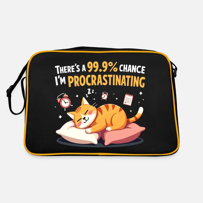 Lazy Cat Sarkastischer Humor Retro Tasche