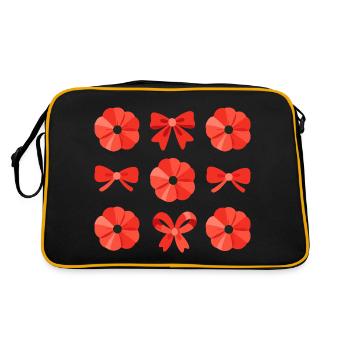 Noeud Fleur Coquelicot Femmes - Sac Retro - noir/or - Dos