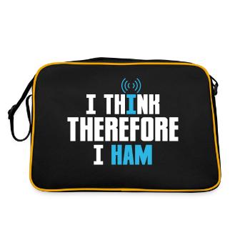 I Think Therefore I Ham Operator Amateur Radio - Retro Bag - black/gold - Back