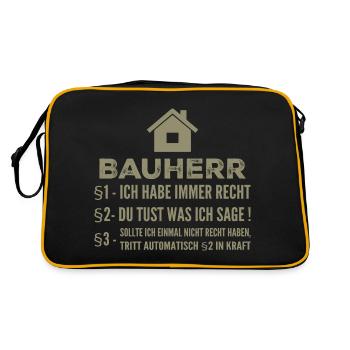 Chantier de construction de maison de constructeur cadeau amusant - Sac Retro - noir/or - Dos