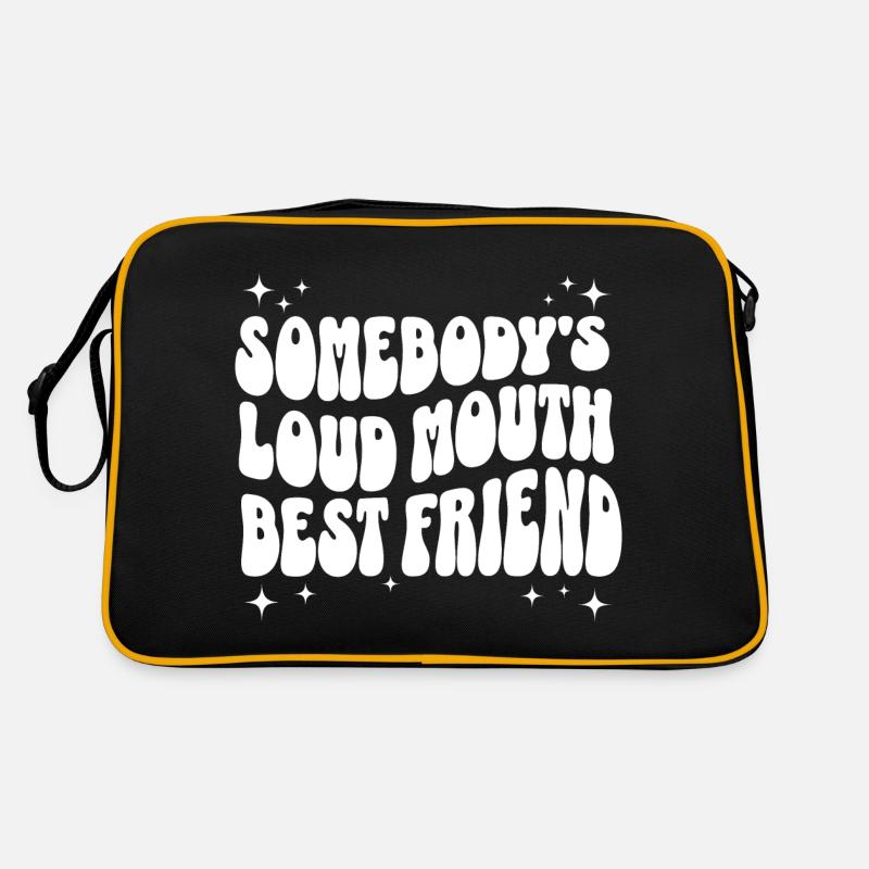 Humorous phrase talkative best friend Retro Bag