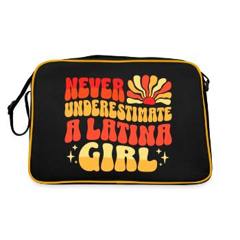 Unterschätze niemals Latin Girl - Retro Tasche - Schwarz/Gold - Hinten