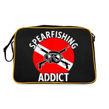 Spearfishing Spearfisher Spear Fisher - Retro Bag - black/gold - Back
