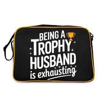 Husband, Spouse, Family, Wedding - Retro Bag - black/gold - Back
