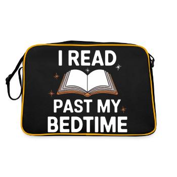 Bücher Buch lesen Bücherei Bibliothek Bücherwurm - Retro Tasche - Schwarz/Gold - Hinten