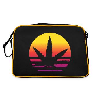 Cannabis leaf Retro Sunset - Retro Bag - black/gold - Back