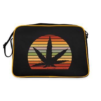 Cannabis leaf Retro Sunset - Retro Bag - black/gold - Back