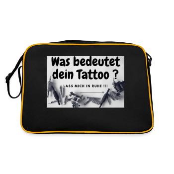 Was bedeutet dein Tattoo - Retro Tasche - Schwarz/Gold - Hinten