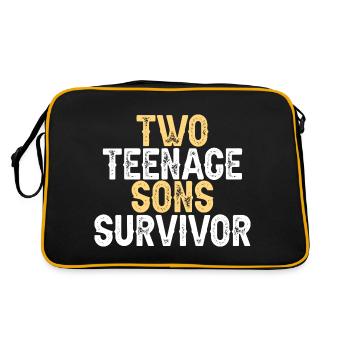 Family Son Teens Mom Dad - Retro Bag - black/gold - Back