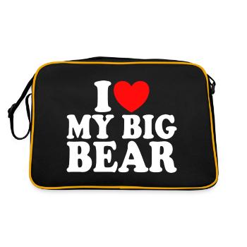 J'Aime Mon Gros Ours Couple Homme Ours - Sac Retro - noir/or - Dos