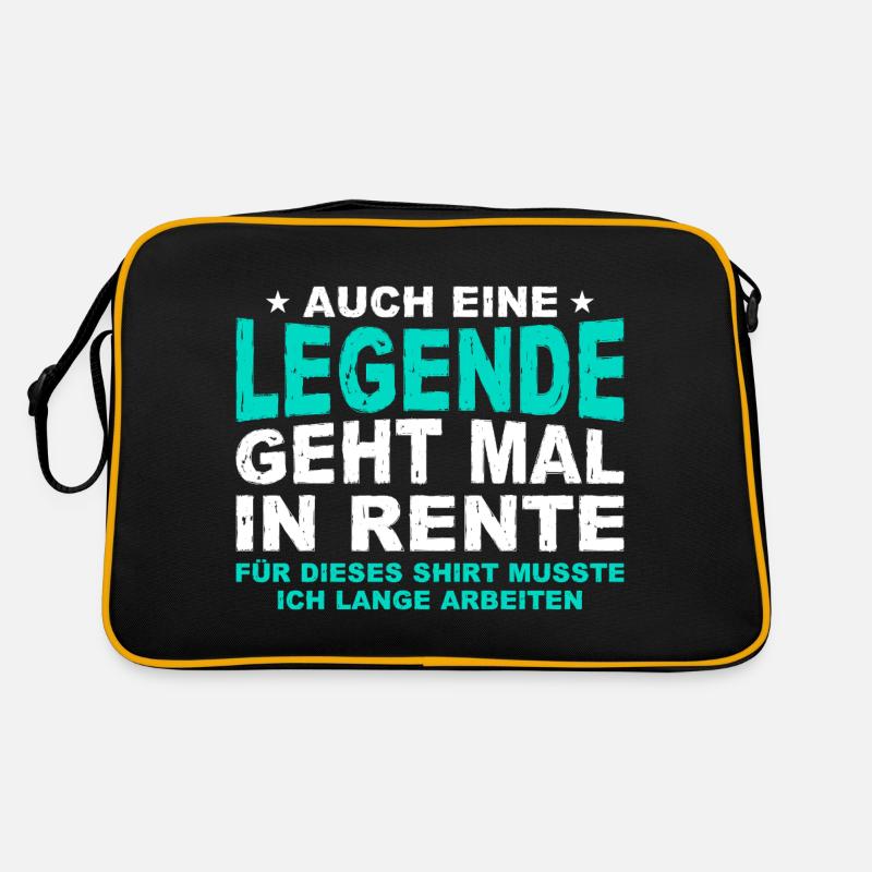 Auch Eine Legende Geht Mal In Rente Geschenk Rente - Retro Tasche - Schwarz/Gold