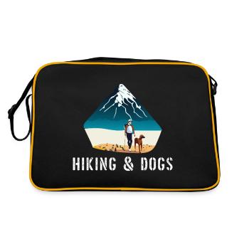 Wandern und Hunde Outdoor Wanderer Haustier Wander - Retro Tasche - Schwarz/Gold - Hinten