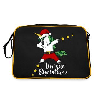 Noël unique Licorne de Noël licorne dab - Sac Retro - noir/or - Dos