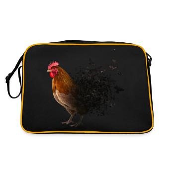 Huhn - Retro Tasche - Schwarz/Gold - Hinten