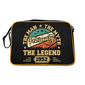 Geburtstagsgeschenk - geboren im Februar 1952 - Retro Tasche - Schwarz/Gold - Hinten