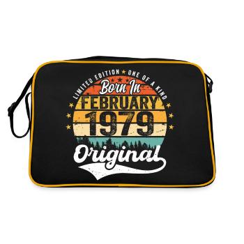 Né en février 1979 - cadeau d'anniversaire - Sac Retro - noir/or - Dos