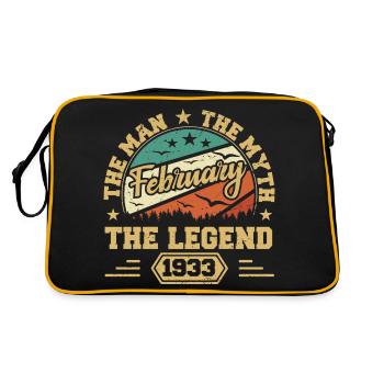 Geburtstagsgeschenk - geboren im Februar 1933 - Retro Tasche - Schwarz/Gold - Hinten