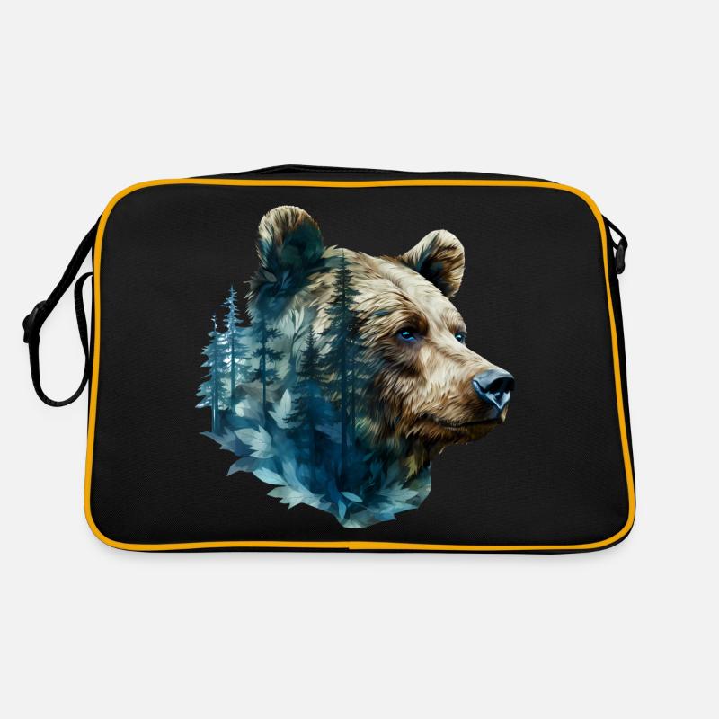 Bär - Retro Tasche - Schwarz/Gold