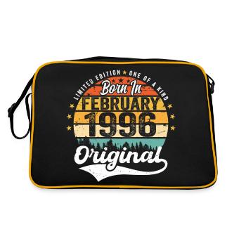 Né en février 1996 - cadeau d'anniversaire - Sac Retro - noir/or - Dos