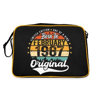 Né en février 1987 - cadeau d'anniversaire - Sac Retro - noir/or - Dos