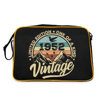 Original Jahrgang 1952 Geburtstagsgeschenk 1952 - Retro Tasche - Schwarz/Gold - Hinten