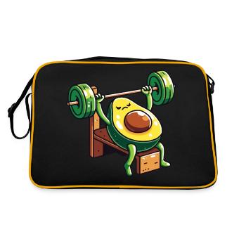 Avocado Gewichtheber Bodybuilder - Retro Tasche - Schwarz/Gold - Hinten