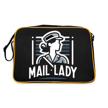 Postfrau - Retro Tasche - Schwarz/Gold - Hinten