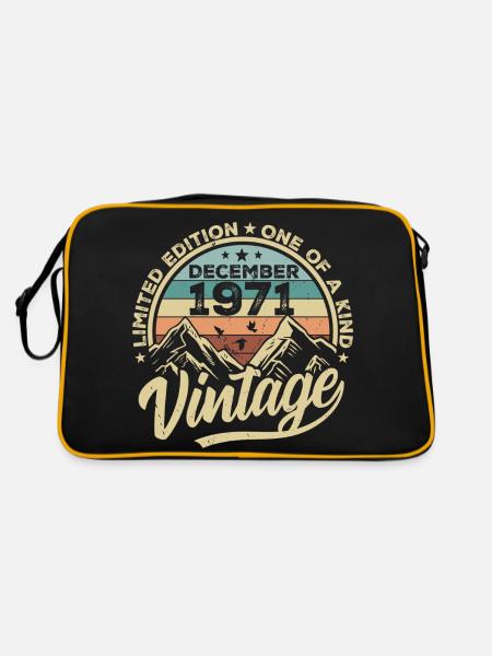 Original Décembre 1971 - Cadeau d’anniversaire 54 - Sac Retro - noir/or - Dos