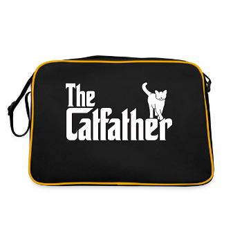 Katzen Fan Katzen Papa Katzen Parodie Katze - Retro Tasche - Schwarz/Gold - Hinten