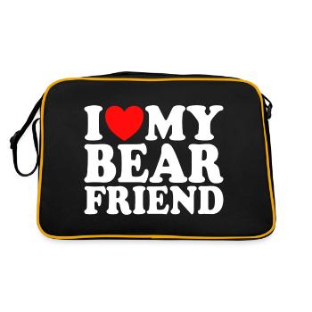 J'Aime Mon Petit Ami Ours - Sac Retro - noir/or - Dos