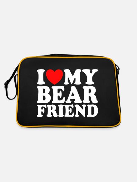 J'Aime Mon Petit Ami Ours - Sac Retro - noir/or - Dos