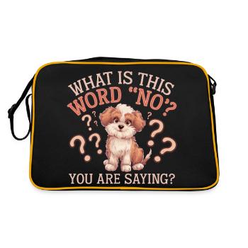 What Is This Word No You Are Saying Cavapoo Dog - Sac Retro - noir/or - Dos