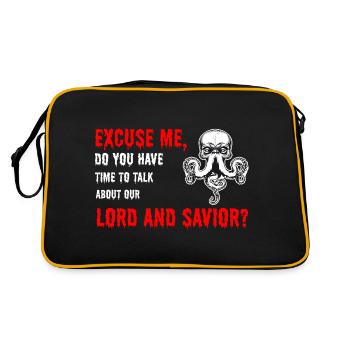 Lord & Savior Cthulhu Funny Parody T-Shirt - Retro Bag - black/gold - Back