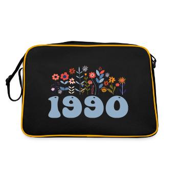1990 Motif floral 1990 Thème floral 1990 - Sac Retro - noir/or - Dos