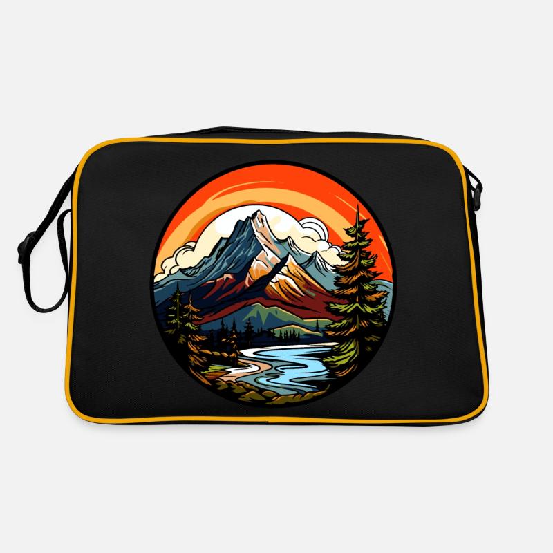 Berge Landschaft Natur Retro Tasche