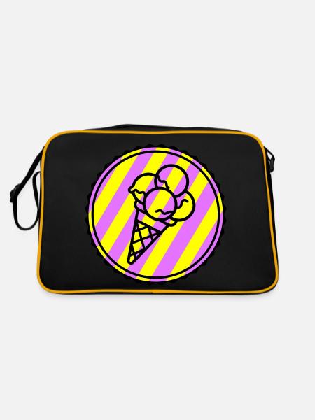 Eicreme Eis Icon - Retro Tasche - Schwarz/Gold - Hinten