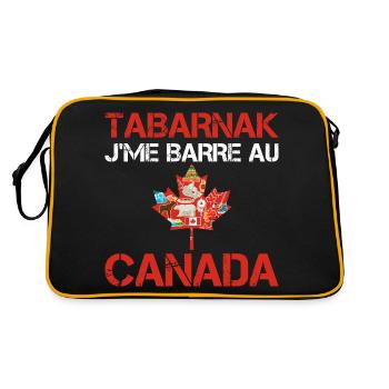 Tabarnak Je Me Barre Au Canada, Feuille D'érable - Sac Retro - noir/or - Dos