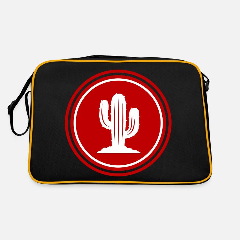 Kaktus Element - Retro Tasche - Schwarz/Gold