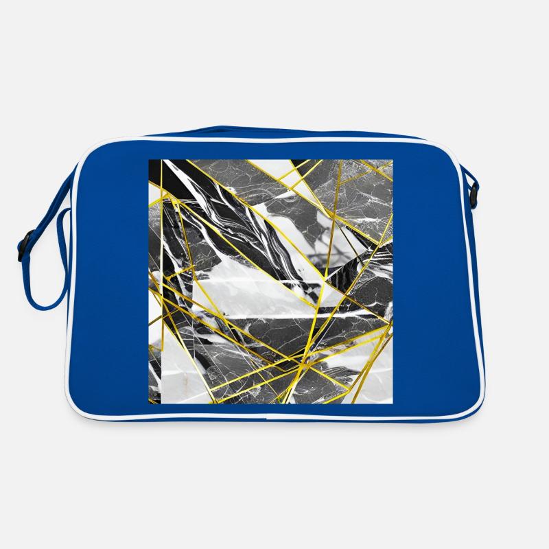 Marble Black Gold Geometric texture Retro Bag