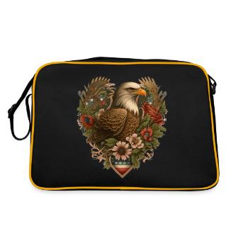 Eagle Heart Patriot Gift - Retro Bag - black/gold - Back