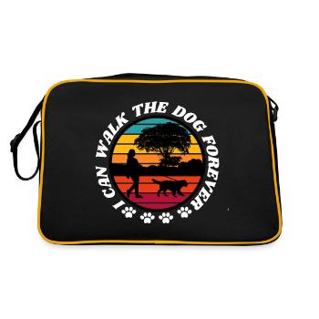 ICH KANN EWIG MIT DEM HUND SPAZIEREN GEHEN - Retro Tasche - Schwarz/Gold - Hinten