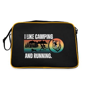 I like camping and running - Retro Bag - black/gold - Back