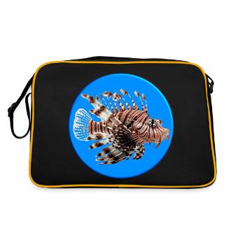 Der Rotfeuerfisch ernährt sich von kleinen Fischen - Retro Tasche - Schwarz/Gold - Hinten